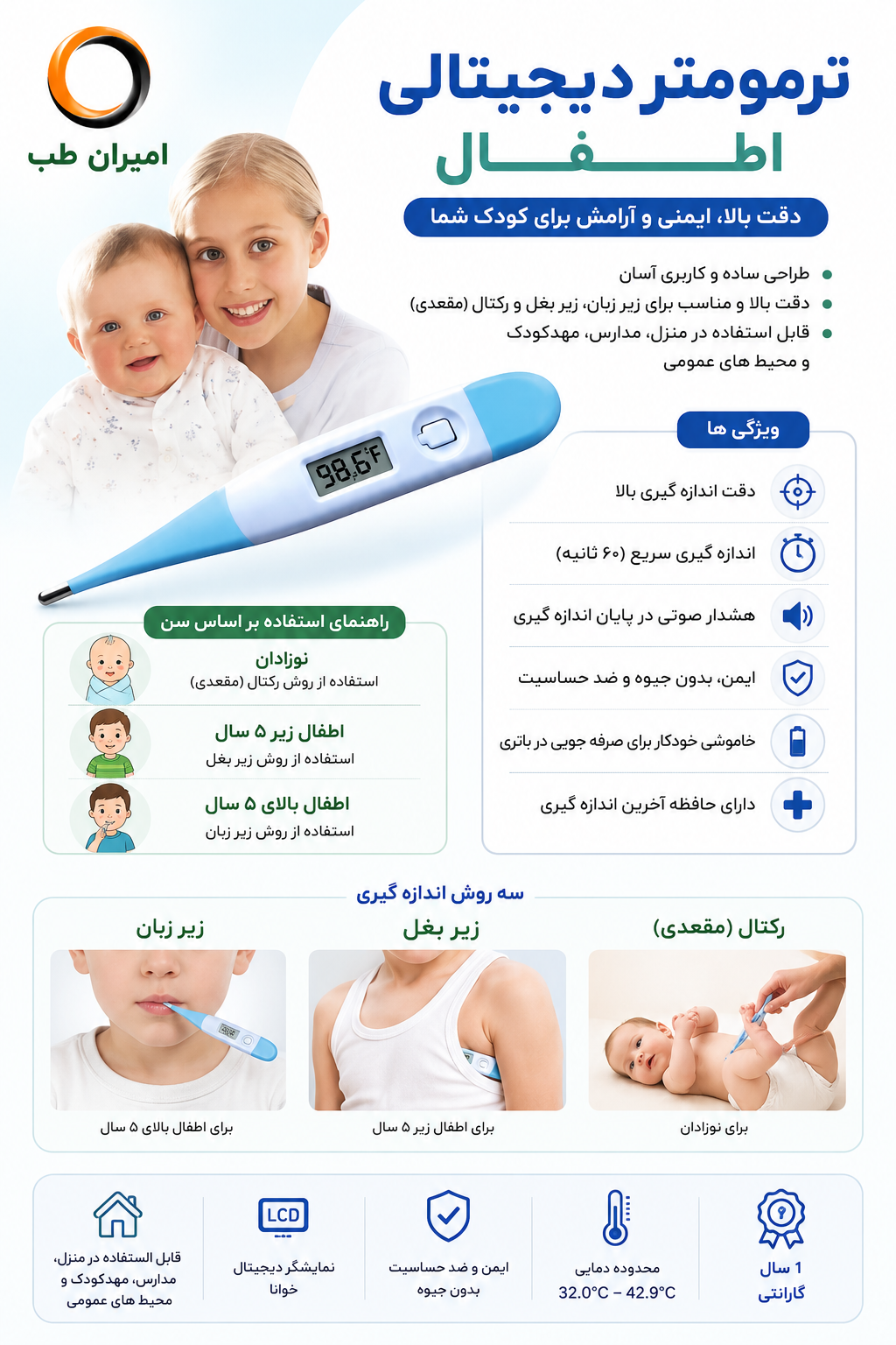 تب سنج دیجیتال اطفال مدل XHF2001
